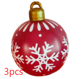 Christmas Ornament Ball Outdoor Pvc 60CM Inflatable Decorated Ball PVC Giant Big Large Balls Xmas Tree Decorations Toy Ball - Hickstreetcorp