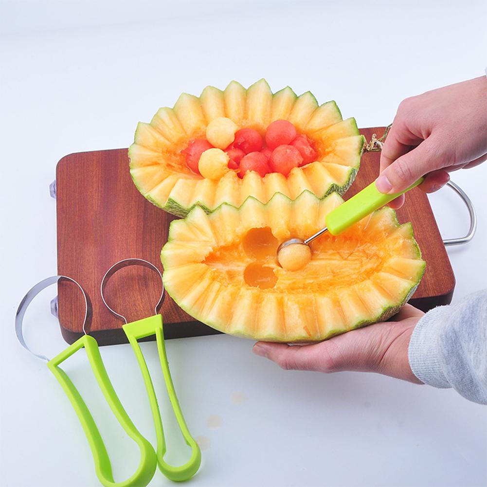 Three-in-one Stainless Steel Multi-purpose Fruit Ball Excavator Spoon Portable Digging Kitchen Tool Summer Party - Hickstreetcorp