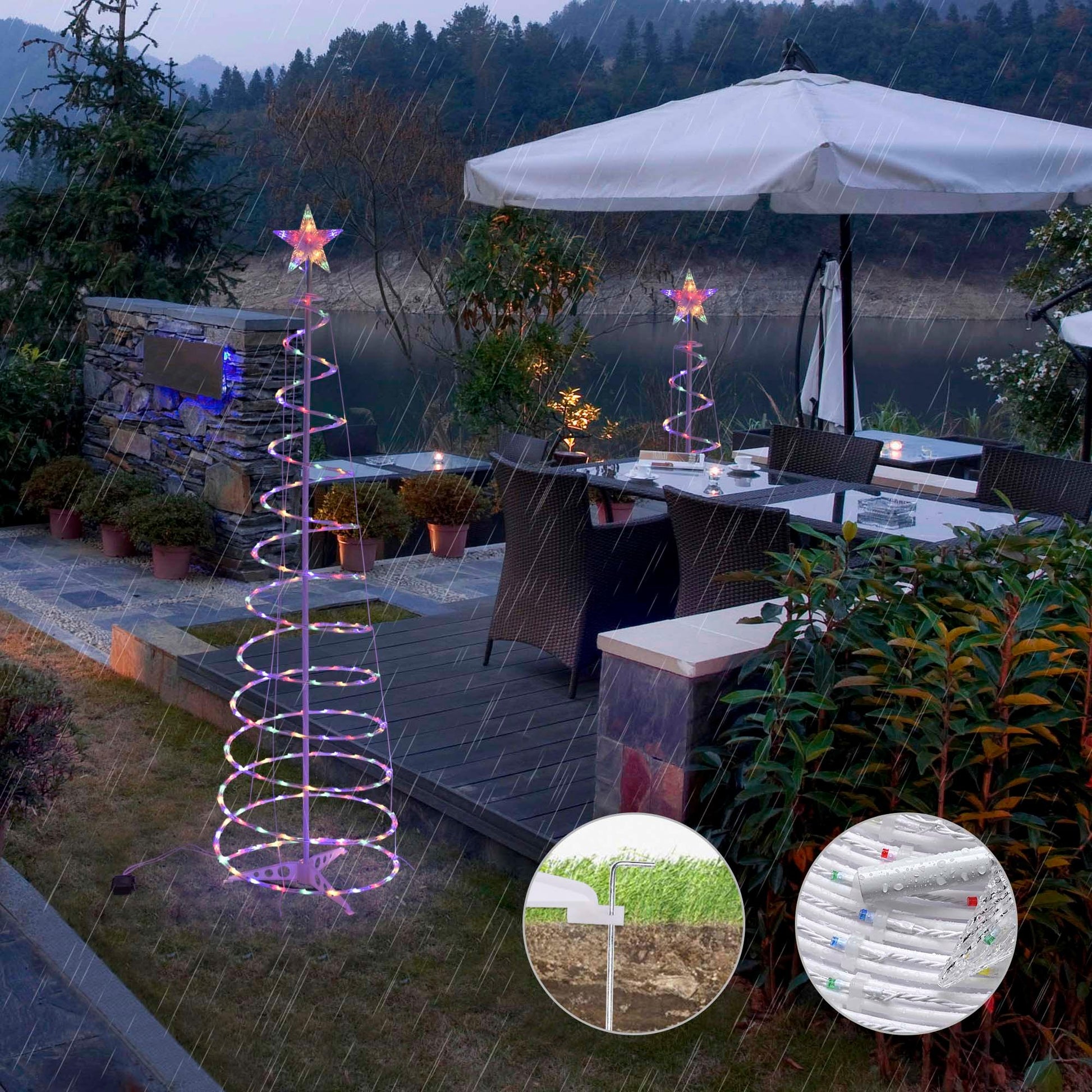 New Style LED Spiral Christmas Tree Light Christmas Spiral Tree Indoor And Outdoor Decoration Lights - Hickstreetcorp