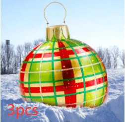 Christmas Ornament Ball Outdoor Pvc 60CM Inflatable Decorated Ball PVC Giant Big Large Balls Xmas Tree Decorations Toy Ball - Hickstreetcorp