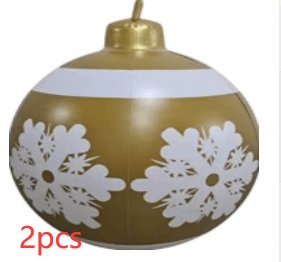 Christmas Ornament Ball Outdoor Pvc 60CM Inflatable Decorated Ball PVC Giant Big Large Balls Xmas Tree Decorations Toy Ball - Hickstreetcorp