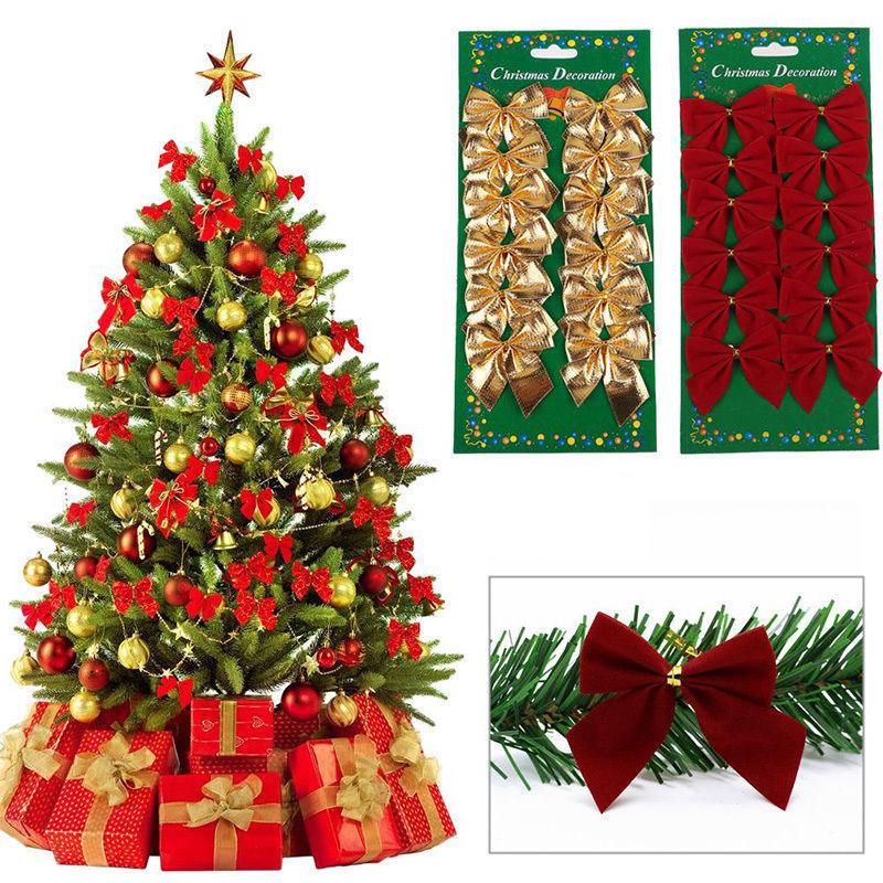 Christmas Tree Ornaments Christmas Decoration Bow - Hickstreetcorp