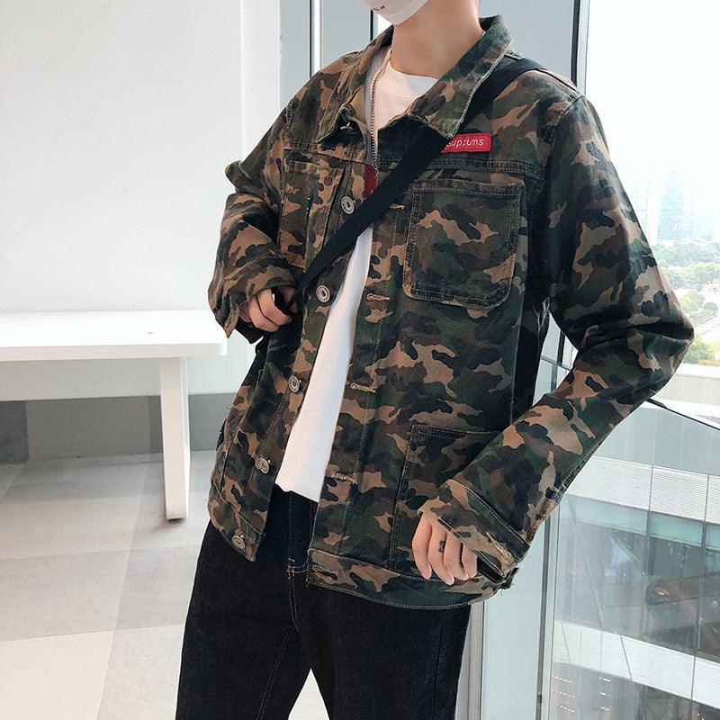 New Mens Camouflage Denim Jacket Coat Man Coats Jaqueta Masculino Jeans Jacket & Coats Fashion Design Autumn Brand Clothing - Hickstreetcorp