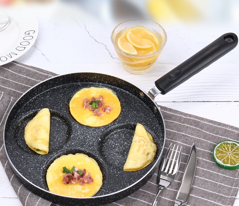 Egg Frying Pan Nonstick Pancake Pans 4 - Cups Cookware Pancake Pan Egg Pan Suitable For Gas Stove Induction Cooker - Hickstreetcorp