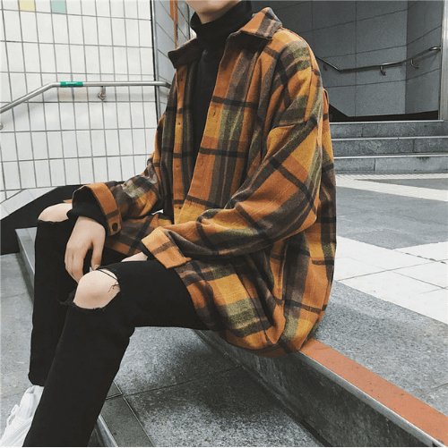 Men's Men's Shirt New Woolen Loose Long Sleeve Shirt Casual Fashion Apparel - Hickstreetcorp